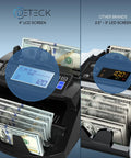 Pro Grade Money Counter Machine With Value Count And 4 Inch LCD Display, Add And Batch Modes, UV MG IR Counterfeit Detection