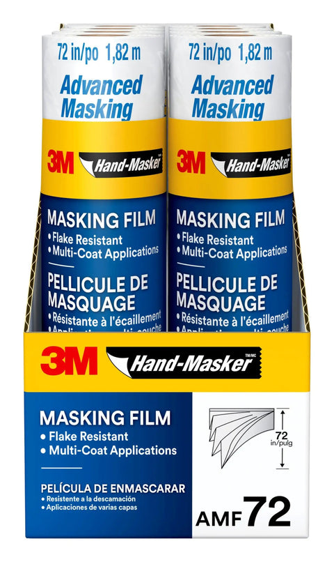 Advanced Masking Film For Indoor Outdoor Painting, 8 Rolls, 72 Inches By 90 Feet, Static Cling Keeps Film In Place packaging
