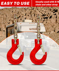 2 Pack G80 Clevis Slip Hooks 5 16 Inch Heavy Duty Chain Hooks Forged Tow Trailer Safety Hooks 4400 Lbs on RV background