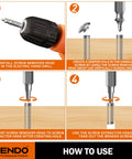 Step-by-step use of Six Piece HSS Screw Extractor Set For Drills Removes Stripped And Damaged Screws Bolts And Nuts Drill Bit Tools