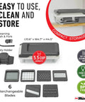 All In One Vegetable Chopper And Mandoline Slicer With Built In Catcher Cheese Grater Onion Cutter And Dicer Kitchen Gadget Set For Quick Meal Prep Like A Pro Easy Cleanup White And Gray with 5.5 cup capacity and accessories visible