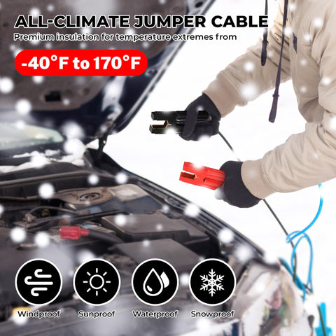 Heavy Duty 0 Gauge 30 Foot Jumper Cables With Quick Connect Plug Sets 1000 Amp Automotive Booster Kit for Cars SUVs and Trucks