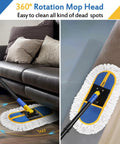 Commercial Dust Mop For Floor Cleaning With 360 Degree Swivel Head Beast Heavy Duty Wet Dry Broom cleaning under sofa