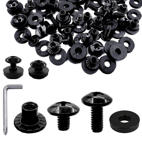 Solid Bang For Your Buck 96 Piece Black Chicago Screw Kit With 8 32 Thread Phillips Truss Screws Heavy Duty Slotted Insert Nuts Rubber Spacers