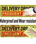 Delivery Driver Car Magnet 12 By 4 Inches Reflective Warning Sign being washed and cleaned.