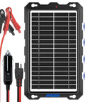 9W Solar Battery Trickle Charger And Maintainer Kit with connectors and suction cups for Cars Motorcycles Boats.