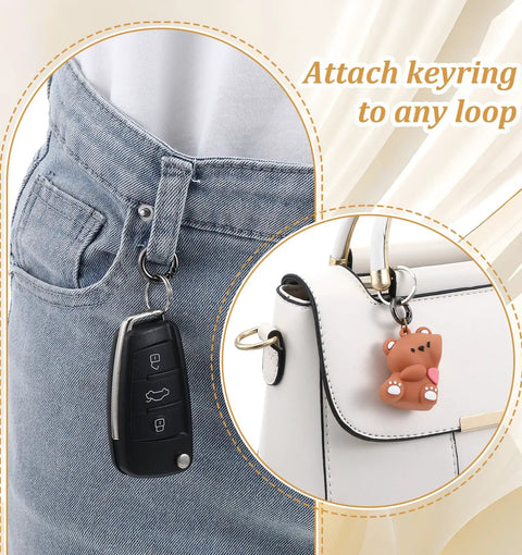Mini Carabiner Clips Pack Of 20 For Keys And Gear, Lightweight Zinc Alloy Micro Clasp on jeans with key and purse with toy