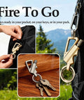 All In One Infinity Permanent Match Lighter With Keychain And Bottle Opener Windproof Waterproof Reusable Fire Starter on backpack