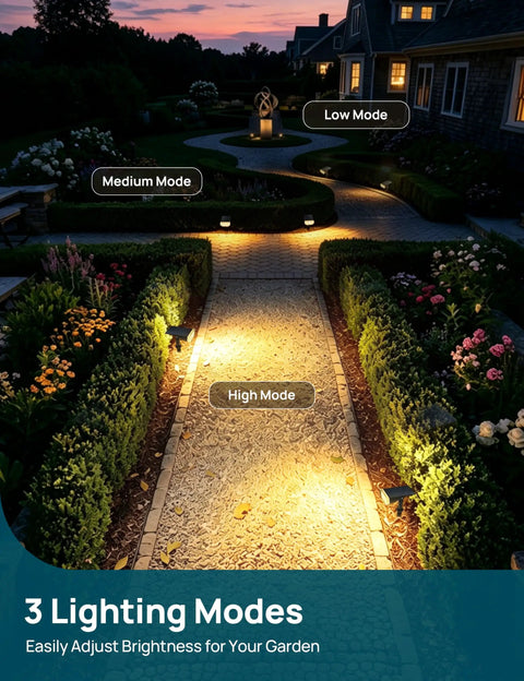 Waterproof Solar Outdoor Lights Led Landscape Spotlights With Dusk To Dawn Sensor Warm White Glow Three Adjustable Brightness Settings No Hassle Install And Killer Nighttime Vibes For Your Backyard