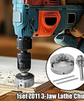 Three Jaw Self Centering Mini Lathe Chuck For Woodworking And CNC Projects Heavy Duty Wood Lathe Chuck With Hardened Build Super Stable Grip Versatile For Drills And Milling Easy Setup And Precise Turning, 3-jaw chuck with adapter set
