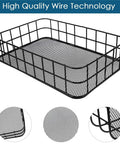 Black Metal Wire Cabinet Organizer And Storage Rack With Iron Grid Mesh Basket, space-saving design, durable rustproof steel.