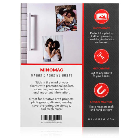 Ten Pack Magnetic Sheets With Adhesive Backing 8 By 10 Inch Cut To Size Magnets for Photos Dies Stamps and Crafts packaging