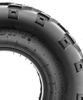 Close-up of tire tread on Pair Of 2 ATV Go-Kart Tires 145/70-6 6 PR Tubeless All Terrain Off Road Tires For Trail And Track Performance