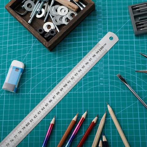 Set Of 6 Heavy Duty Stainless Steel Rulers 40 Inch Yard Sticks For DIY Pros And DIYers Woodworking School And Crafting