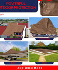 Beefy Heavy Duty Poly Tarp Cover 20 By 40 Feet Waterproof Outdoor Tarpaulin Brown 5 Mil Thick With Aluminum Grommets covering items