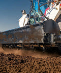 70 Inch Hydraulic Rotary Tiller Attachment For Skid Steer Loaders Heavy Duty Soil Cultivator With 6 Inch Tilling Depth in action