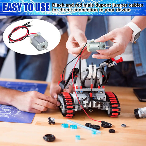 Bulk 50 Pack 130 Mini DC Motors With Wire Leads used in assembling robotics project