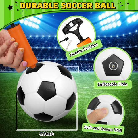 Mini Soccer Goal Set With Three Balls And Pump For Kids, Portable Backyard And Indoor Outdoor Soccer Training Gear demonstrated