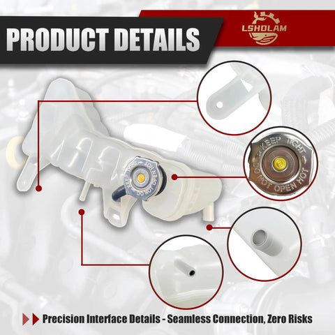 Top Tier Engine Coolant Reservoir Tank With Cap For Your Whip Smooth Riding Dodge Charger Challenger And Chrysler 300 Cooling System Overflow Replacement Heavy Duty Factory Fit detailed view with cap and connection points.