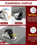 Installation methods for 12 Pack Mini Rigid Caster Wheels Low Profile Non Swivel Fixed Casters For Furniture Drawers And Under Bed Storage.