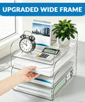 Clear Acrylic 4 Tier Desk Organizer Stand For A4 And Letter Papers File Folders Notebooks And Office Gear Vertical Storage Rack