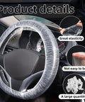 100 Pack Disposable Steering Wheel Covers With Elastic Fit For Cars, Trucks, And Vans showing elasticity and durability