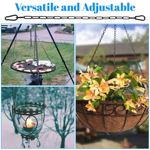 Versatile Tough As Nails 20 Inch Adjustable Metal Gate Chain Lock With Heavy Duty Carabiners for outdoor use.