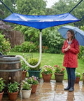Rainwater Collection System With Hose, Water Storage Bag And Roof Drain Fitting Tarp For Lawn, Garden, DIY Setup Under Eaves