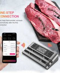 Hands-Free Wireless Meat Thermometer With Dual-Sensor Probes, 500 Ft Range, Smart App Control, steaks and BBQ, app display