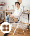 48 Pack Half Inch Brown Self Adhesive Felt Pads For Chair Legs Cabinet Doors Heavy Duty Round Furniture Protectors shown in workspace.