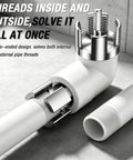 All in One Pipe Threader Kit for One Half, Three Quarters, and One Inch Pipes Internal and External Threading Tool in use
