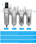 Three Quarters Inch NPT Four Stage Air Drying System With Particulate Filter Coalescing Filter Double Desiccant Dryers And Air Regulator Metal Bowl Auto Drain For Paint Spray And Plasma Cutter front view