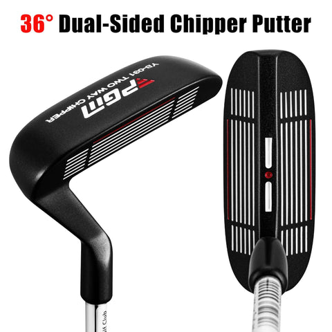 Two Way Dual Sided Golf Chipper Putter With 36 Degree Loft For Right And Left Handed Players, Short Game Wedge, Silver