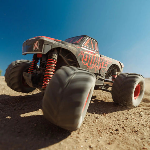 Quake GROM 4x4 RC Monster Truck One Sixteenth Scale Ready To Roll With Battery And Charger Included Brushed Power Red High Traction
