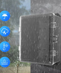 Junction Outdoor Electrical Box Weatherproof Cover For Industrial, Commercial, And Residential Use, Heavy Duty Plastic Enclosure With Waterproof Seal, Easy Install, Tough As Nails Housing For Reliable Components on wall in rain