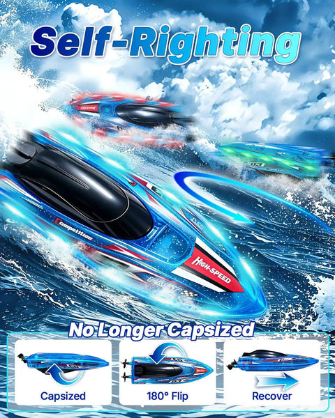 Fast Remote Control Boat for Kids and Adults, 25 MPH Brushless Dual Motor RC Speed Boat Easy Beginner Friendly Operation