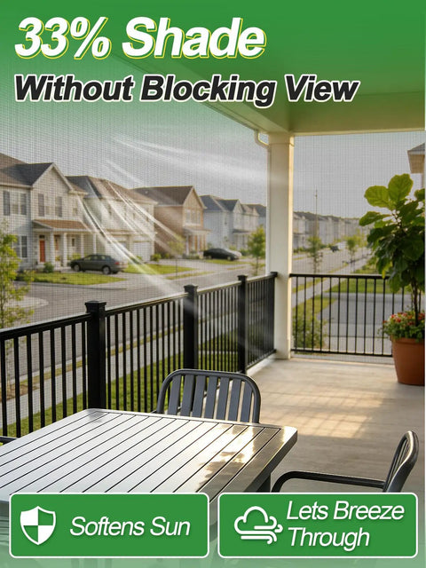 10X20Ft PP Nanocomposite Garden Netting Keeps Bugs Out Mosquito Net installed on patio with 33 percent shade