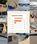 Ultra Lightweight Anti Fog Safety Glasses With Clear Shields Ansi Z87 Plus Certified displayed in various angles with customer reviews.