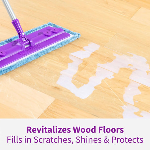 Professional Hardwood Floor Restoration Glaze With Satin Finish 32 Oz One Coat Application fills scratches while cleaning wood floors.