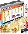 Complete 54 Piece One Quarter Inch NPT Air Hose Fittings Kit With Copper Plated Quick Connects And 360 Degree Swivel Adapters Plugs Male And Female Couplers Straight Fittings Adapters And Tube Cutter For Air Compressors And Auto Repair, shown with case