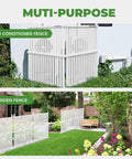 Outdoor Privacy Fence Panels For AC Units And Trash Cans, Two White Vinyl Panels, 48 By 48 Inches, Easy Assembly in garden and yard settings