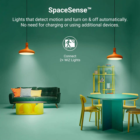 4 Inch Smart WiFi Recessed LED Downlight With SpaceSense Motion Detection in a modern room with pendant lights