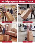 Heavy Duty Metal Hand Truck With 600 Pound Capacity And Ergonomic P Handle, Shuffles Furniture Without Breaking A Sweat, Folds Flat For Compact Parking, Hardcore Steel Dolly For Warehouse Hauls used in supermarket and warehouse.