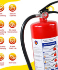 Heavy Hitter 10 Lb ABC Dry Chemical Fire Extinguisher With Wall Mount showing all-metal construction and instructions for use.