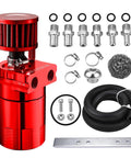 Mean Street Ready Universal Baffled Oil Catch Can With Quick Swap Breather Filter 300 Ml Aluminum Air Oil Separator and accessories.