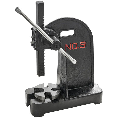 Heavy Duty Three Ton Manual Arbor Press Cast Iron Desktop Press With Smooth Twelve Point Two Inch Stroke Crafted For Jewelry Stamping Leather Crafting And Metal Forming Jobs Running With No Sweat