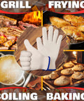 Aramid Heat Resistant Cooking Gloves for Indoor and Outdoor Use Perfect for Baking Grilling Pot Handling & Smoking Up to 896° White