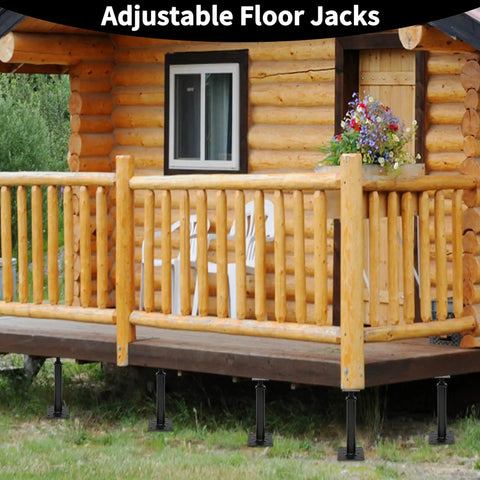 4 Pack Adjustable Floor Jacks For Leveling And Temporary Basement Support, Telescoping Post Jacks 11.6 To 16.1 Inches under porch