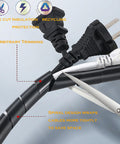 Spiral Cable Wrap Sleeve 5.5 Ft Coil 1 Inch Diameter PE Material Durable Flame Retardant Cord Organizer with scissors