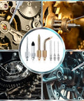 Seven Piece Grease Gun Accessory Kit with Three Nozzles One Needle Dispenser Rubber Joint, showcasing precision lubrication in machinery.